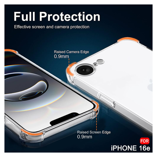Apple iPhone 16e Hoesje Schokbestendig en Dun TPU Back Cover Transparant afbeelding 5