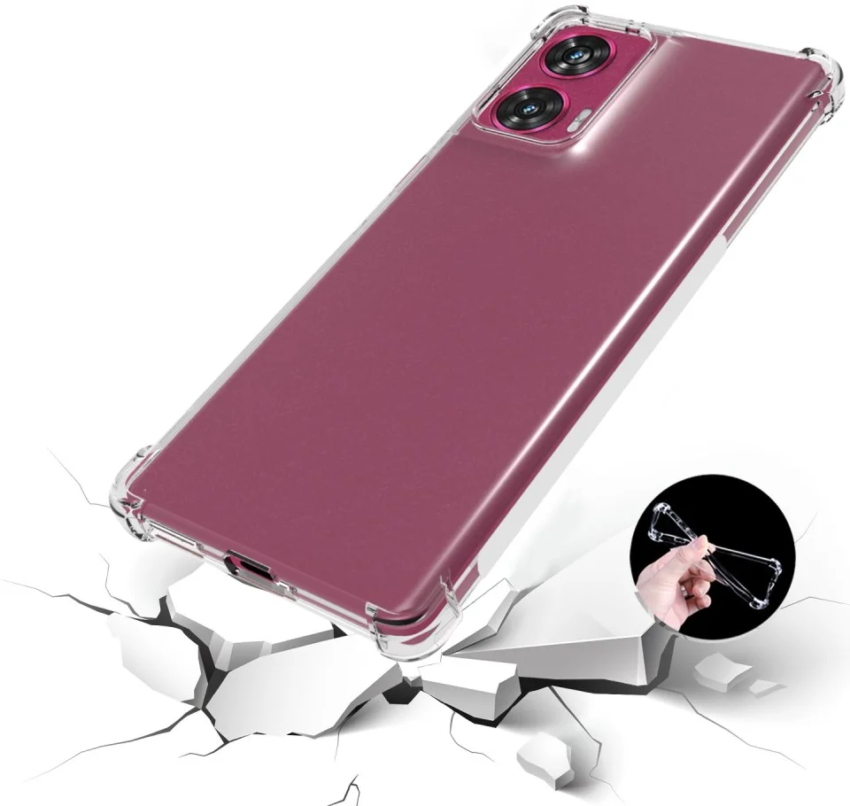 Motorola Edge 50 Fusion Hoesje Schokbestendig en Dun TPU Transparant afbeelding 4
