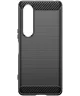 Sony Xperia 1 VI Hoesje Geborsteld TPU Flexibele Back Cover Zwart