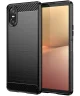 Sony Xperia 10 VI Hoesje Geborsteld TPU Flexibele Back Cover Zwart