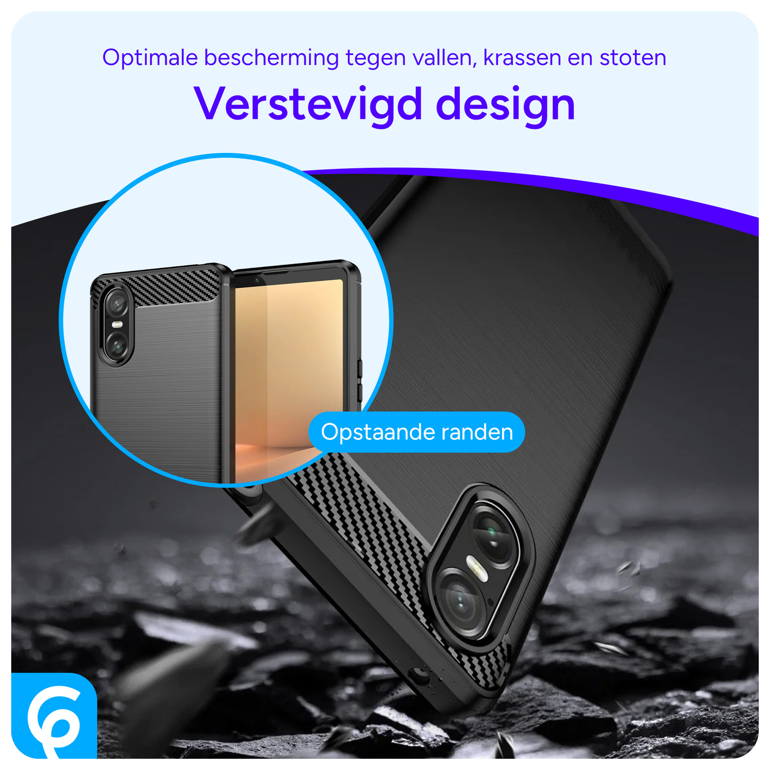 Sony Xperia 10 VI Hoesje Geborsteld TPU Flexibele Back Cover Zwart afbeelding 2