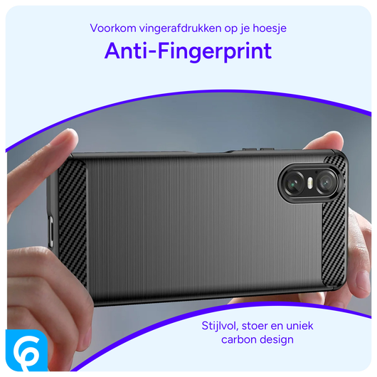 Sony Xperia 10 VI Hoesje Geborsteld TPU Flexibele Back Cover Zwart afbeelding 4