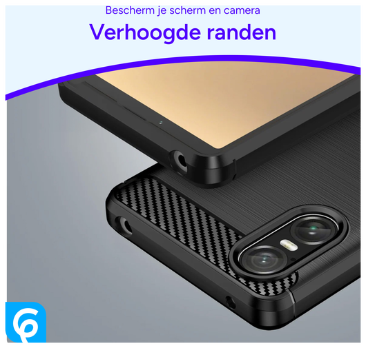 Sony Xperia 10 VI Hoesje Geborsteld TPU Flexibele Back Cover Zwart afbeelding 5
