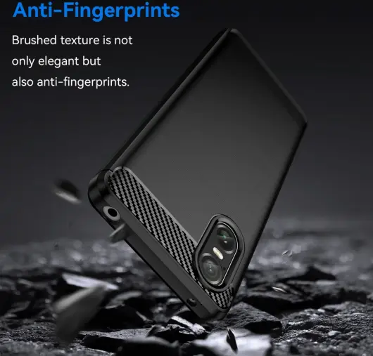 Sony Xperia 10 VI Hoesje Geborsteld TPU Flexibele Back Cover Zwart afbeelding 8