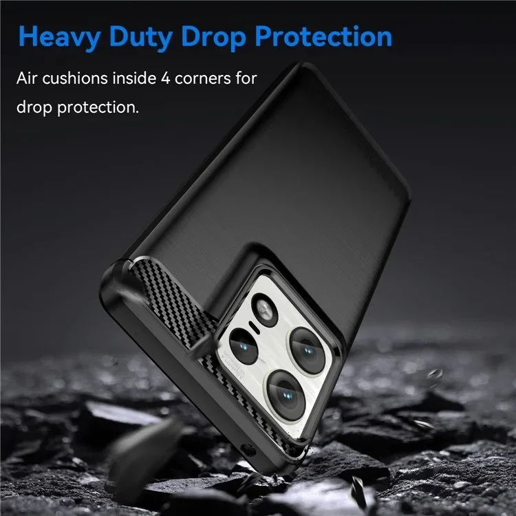 Motorola Edge 50 Pro Hoesje Geborsteld TPU Flexibele Back Cover Zwart afbeelding 6