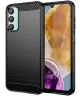 Samsung Galaxy M15 Hoesje Geborsteld TPU Flexibele Back Cover Zwart