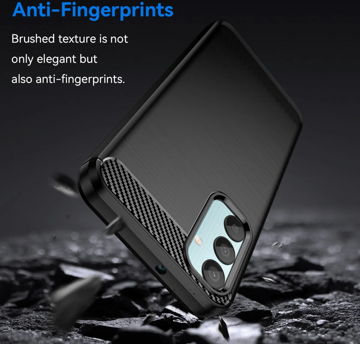 Samsung Galaxy M15 Hoesje Geborsteld TPU Flexibele Back Cover Zwart afbeelding 7