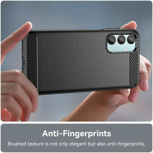 Samsung Galaxy M15 Hoesje Geborsteld TPU Flexibele Back Cover Zwart afbeelding 2