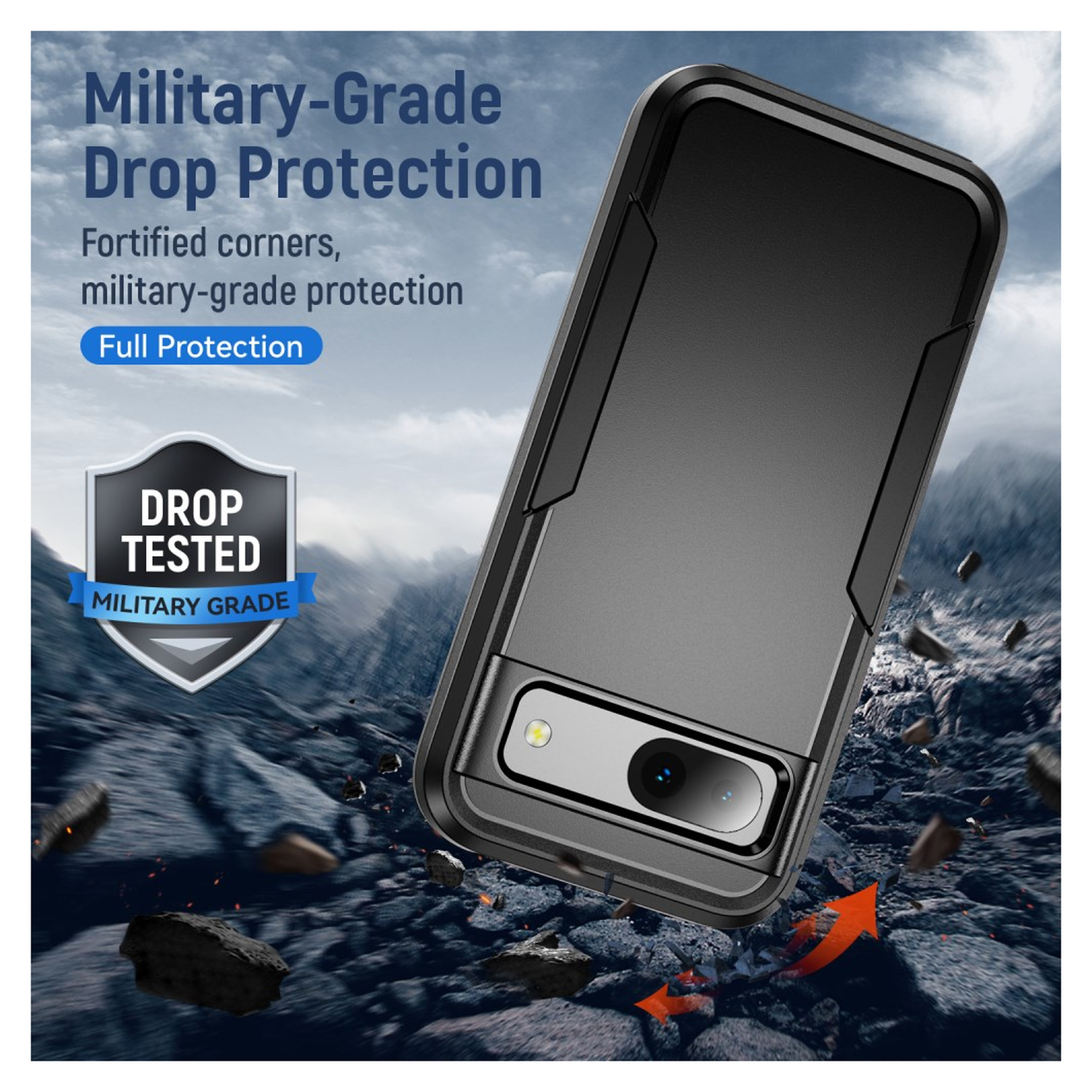 Google Pixel 8a Hoesje Schokbestendige Hardcase Back Cover Zwart afbeelding 2