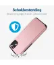 Apple iPhone 16e Hoesje met Slider Kaarthouder Back Cover Roze