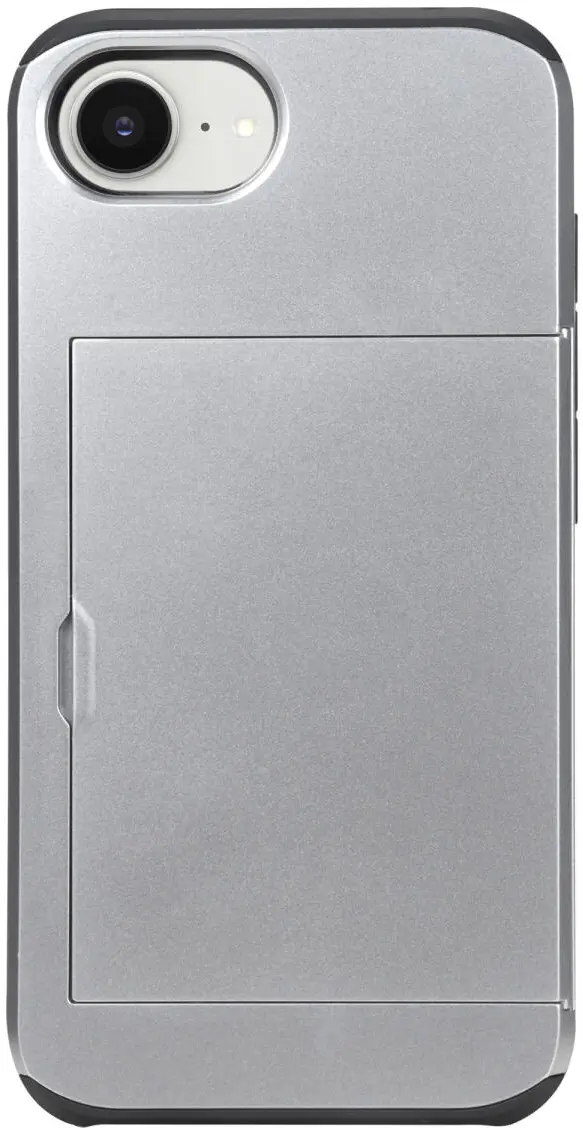 Apple iPhone 16e Hoesje met Slider Kaarthouder Back Cover Grijs afbeelding 7