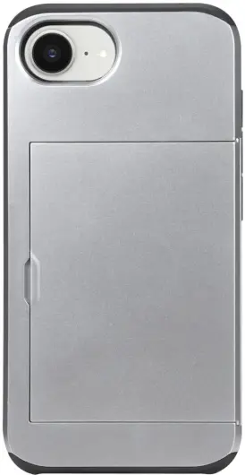 Apple iPhone 16e Hoesje met Slider Kaarthouder Back Cover Grijs afbeelding 7