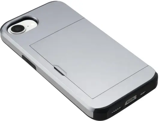 Apple iPhone 16e Hoesje met Slider Kaarthouder Back Cover Grijs afbeelding 12