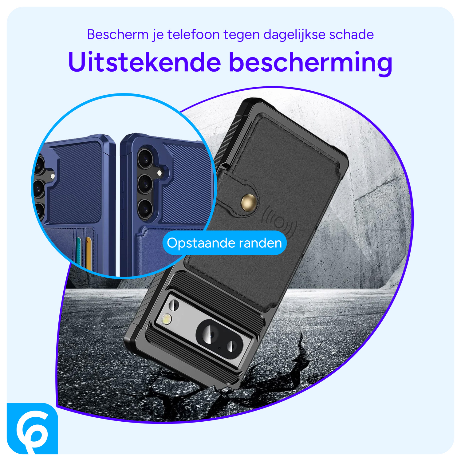 Google Pixel 8a 3 in 1 Back Cover Portemonnee Hoesje Zwart afbeelding 3