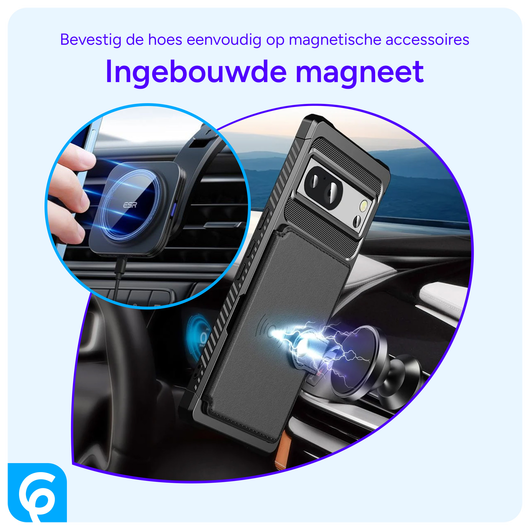 Google Pixel 8a 3 in 1 Back Cover Portemonnee Hoesje Zwart afbeelding 6
