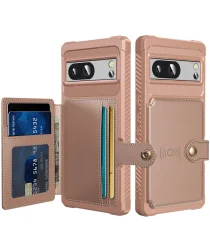 Google Pixel 8a 3 in 1 Back Cover Portemonnee Hoesje Roze