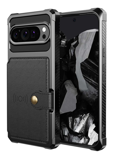 Google Pixel 9 / 9 Pro 3 in 1 Back Cover Portemonnee Hoesje Zwart afbeelding 3