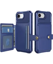 Apple iPhone 16e 3 in 1 Back Cover Portemonnee Hoesje Blauw afbeelding