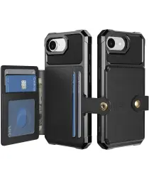 Apple iPhone 16e 3 in 1 Back Cover Portemonnee Hoesje Zwart afbeelding