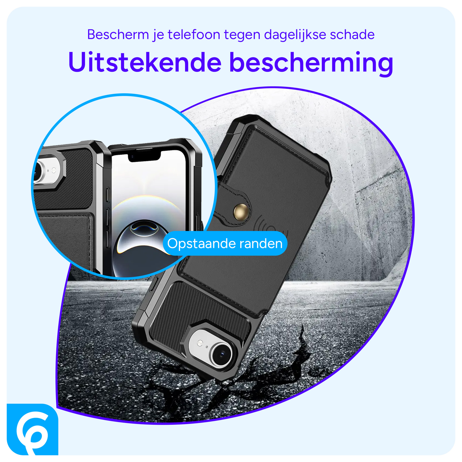 Apple iPhone 16e 3 in 1 Back Cover Portemonnee Hoesje Zwart afbeelding 4