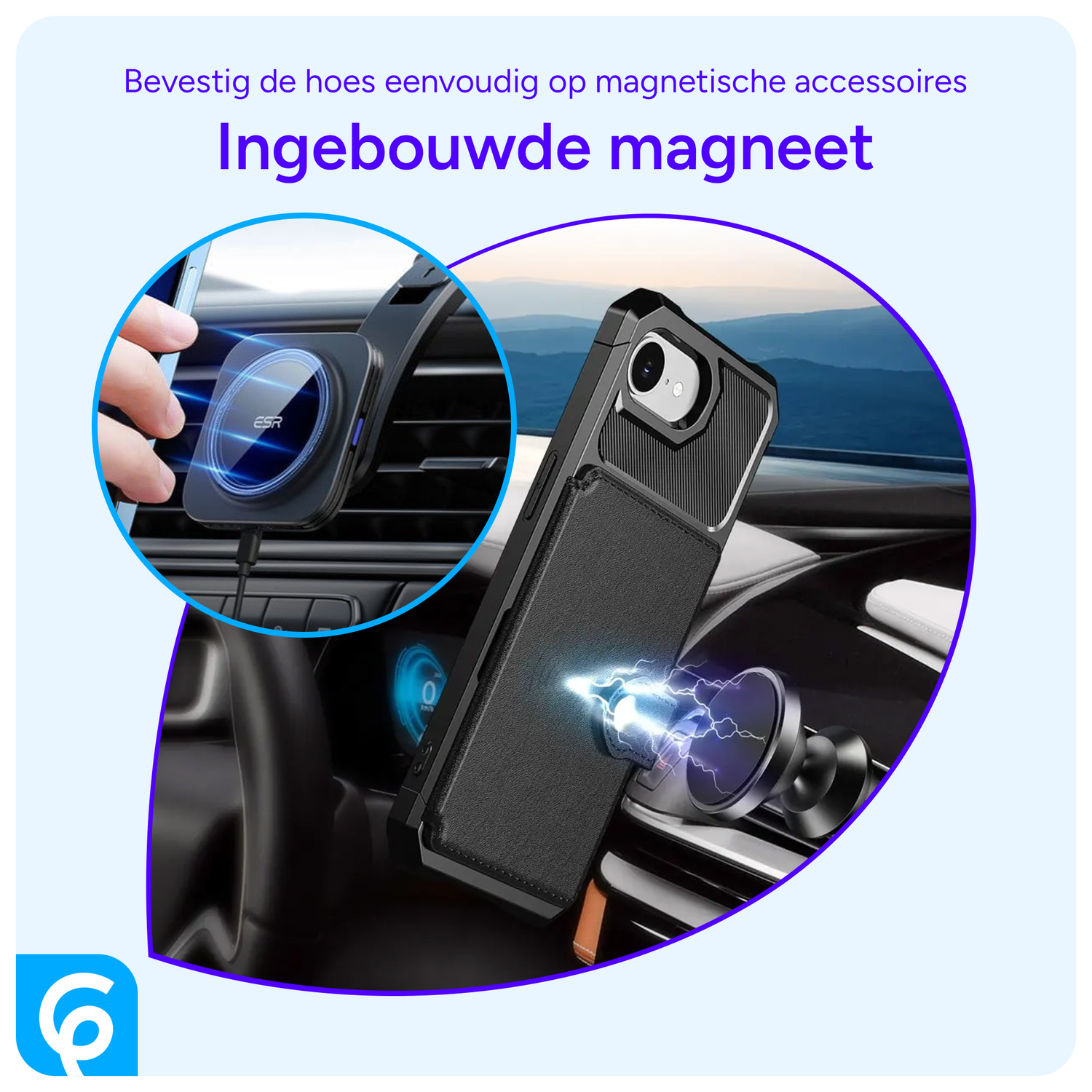 Apple iPhone 16e 3 in 1 Back Cover Portemonnee Hoesje Zwart afbeelding 6
