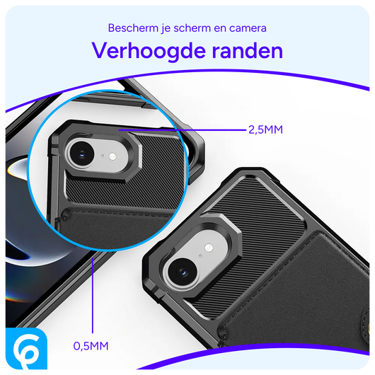 Apple iPhone 16e 3 in 1 Back Cover Portemonnee Hoesje Zwart afbeelding 5