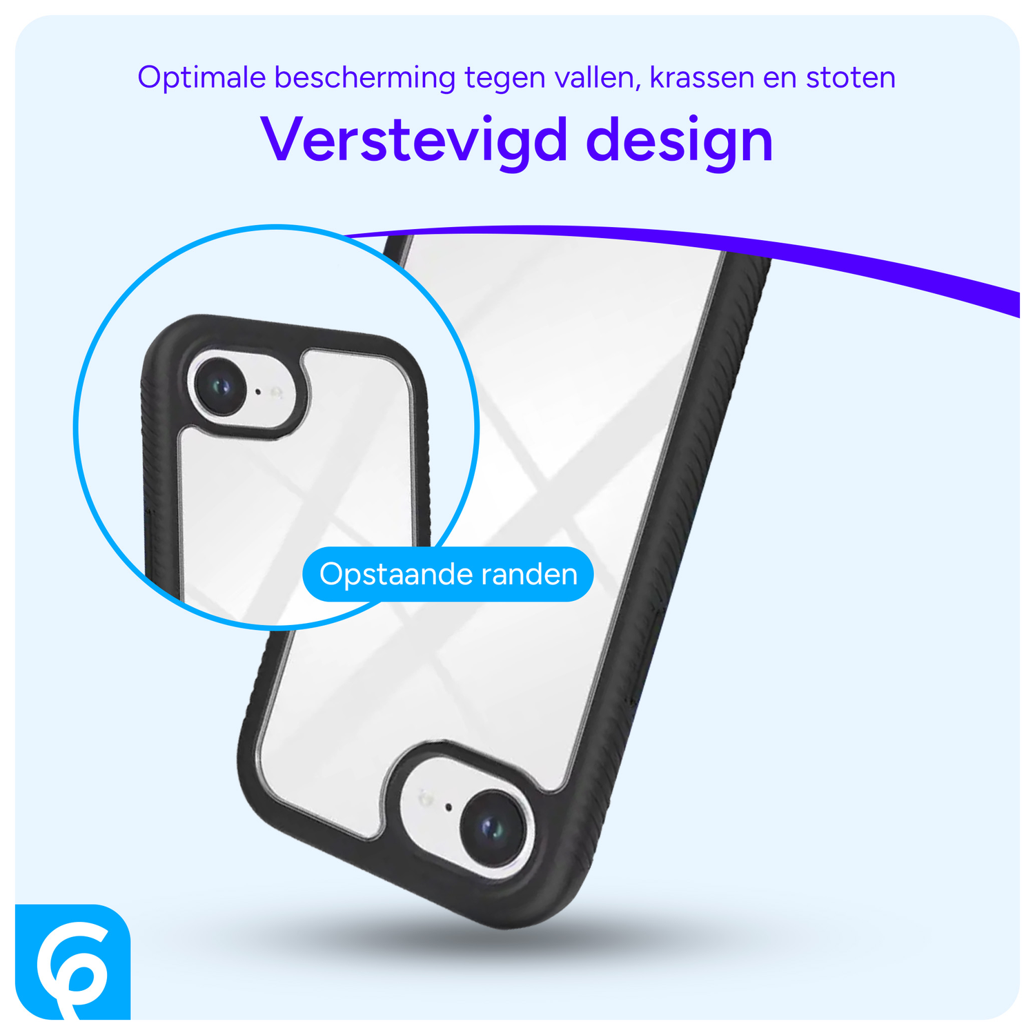 Apple iPhone 16e Hoesje Full Protect 360° Cover Hybride Zwart afbeelding 2