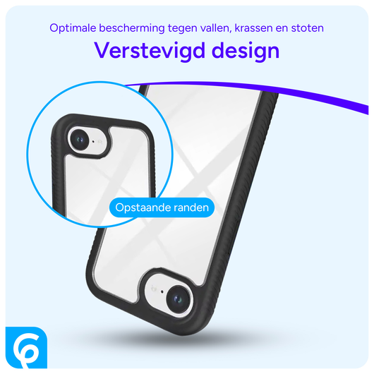 Apple iPhone 16e Hoesje Full Protect 360° Cover Hybride Zwart afbeelding 2