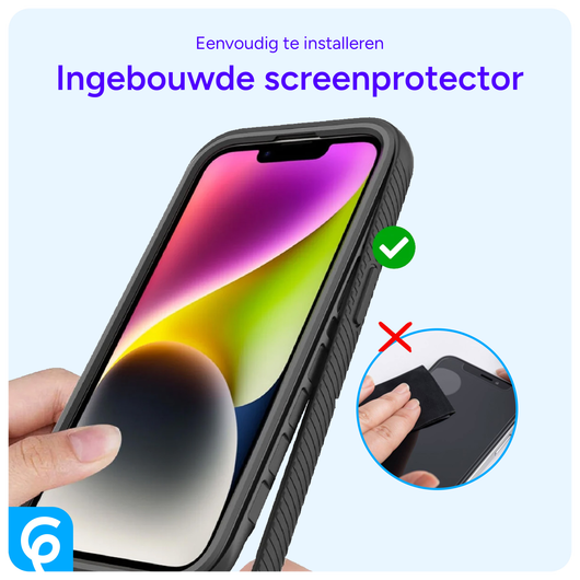 Apple iPhone 16e Hoesje Full Protect 360° Cover Hybride Zwart afbeelding 6