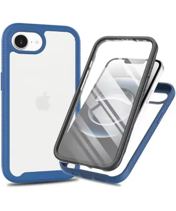 Apple iPhone 16e Hoesje Full Protect 360° Cover Hybride Blauw Hoesjes