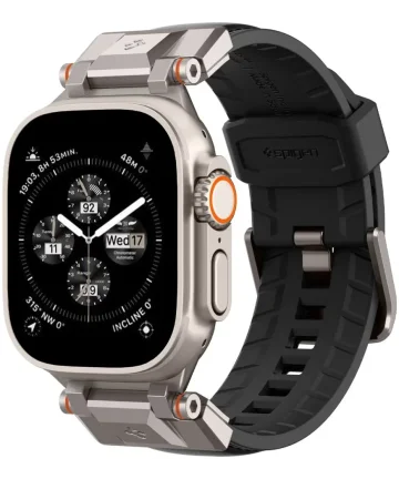 Spigen DuraPro Armor PU - Apple Watch 1-9/SE/Ultra Bandje - 49/45/44/42MM Zwart Bandjes