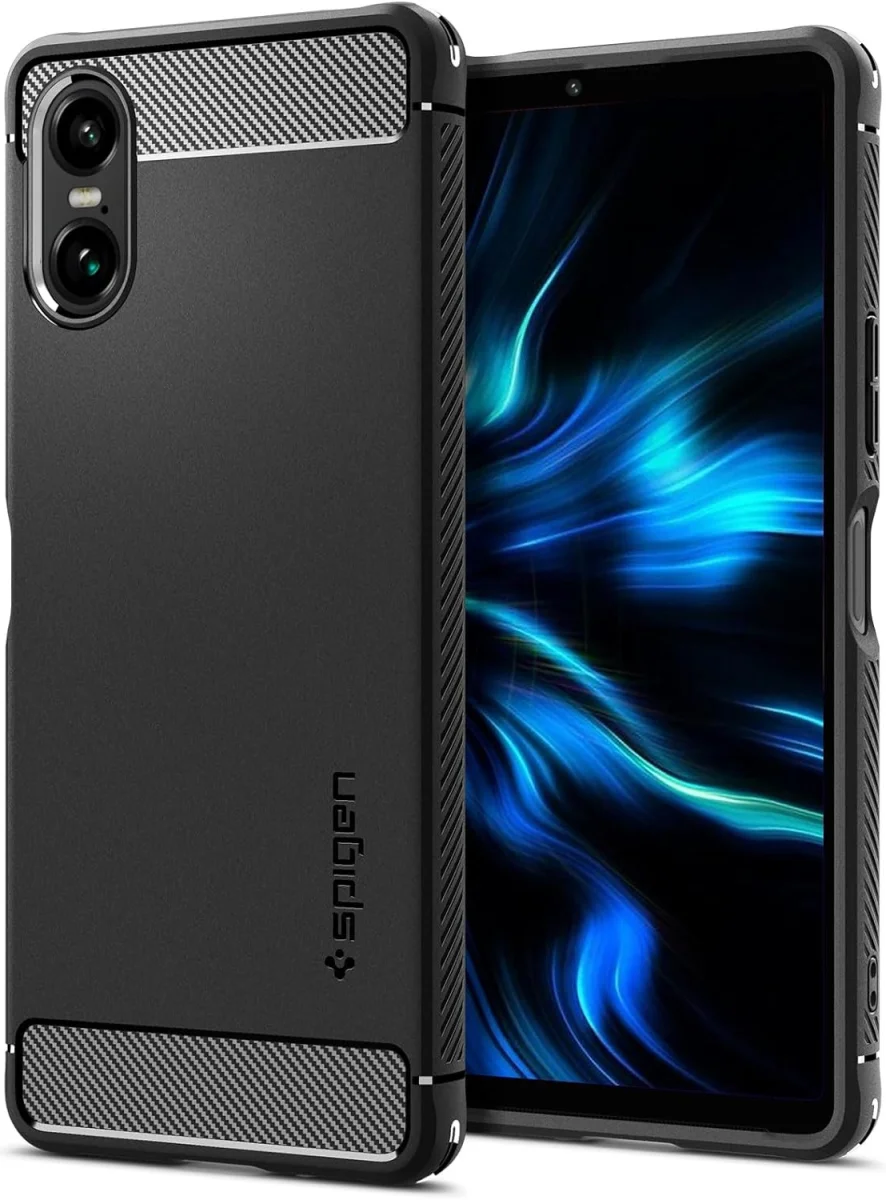 Spigen Rugged Armor Sony Xperia 10 VI Hoesje Back Cover Zwart afbeelding 1