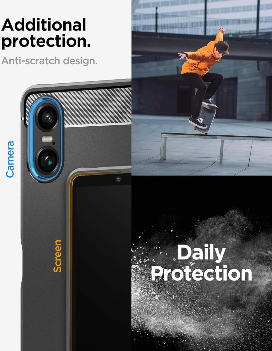 Spigen Rugged Armor Sony Xperia 10 VI Hoesje Back Cover Zwart afbeelding 5
