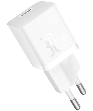 Baseus GaN5 30W Compacte Fast Charger Mini USB-C Wit Opladers