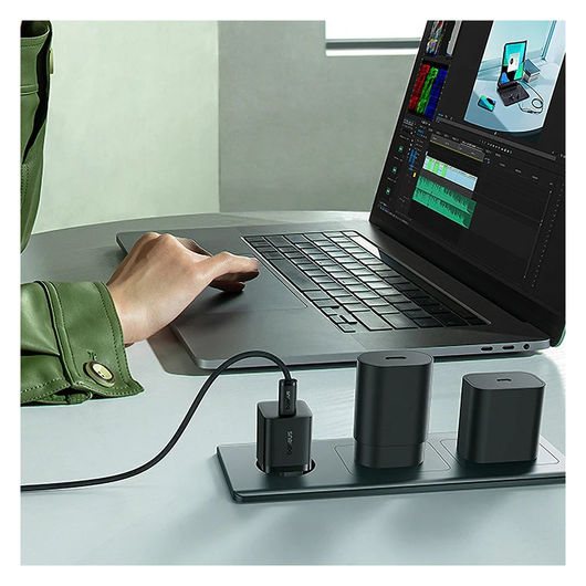 Baseus GaN5 25W Compacte Fast Charger Mini met USB-C naar USB-C Kabel 1M Zwart afbeelding 3