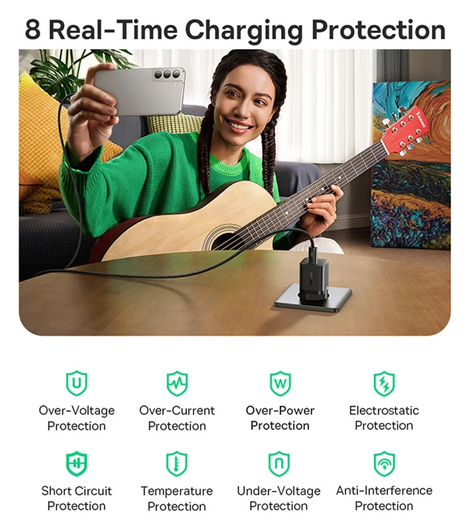 Baseus GaN5 25W Compacte Fast Charger Mini met USB-C naar USB-C Kabel 1M Zwart afbeelding 7