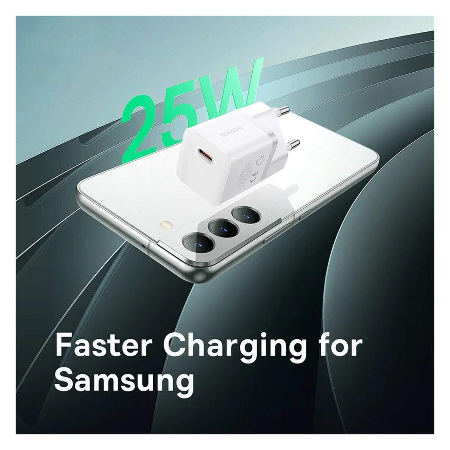 Baseus GaN5 25W Compacte Fast Charger Mini met USB-C naar USB-C Kabel 1M Wit afbeelding 4