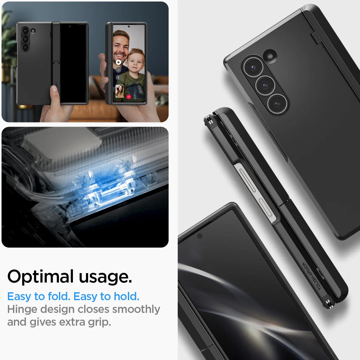 Spigen Tough Armor Pro Samsung Galaxy Z Fold 6 Hoesje Back Cover Zwart afbeelding 4