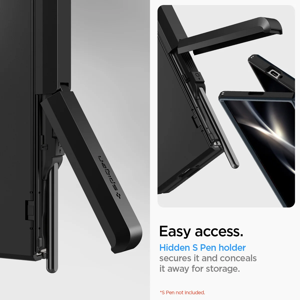 Spigen Tough Armor Pro Samsung Galaxy Z Fold 6 Hoesje Back Cover Zwart afbeelding 6
