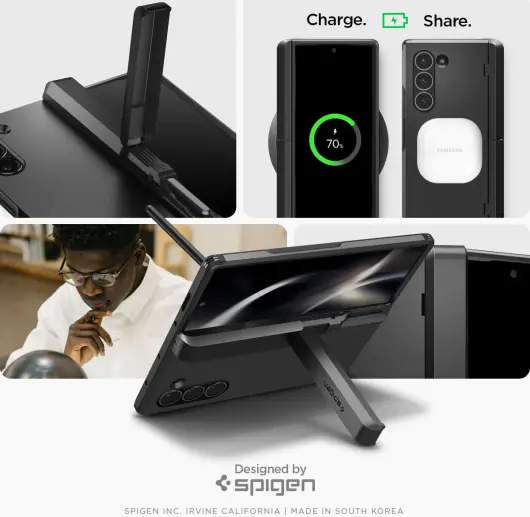 Spigen Tough Armor Pro Samsung Galaxy Z Fold 6 Hoesje Back Cover Zwart afbeelding 7