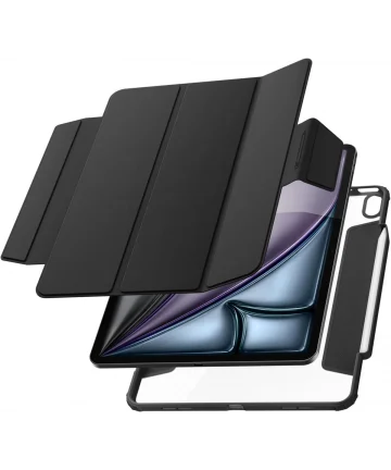 Spigen Air Skin Pro Apple iPad Air 11 (2024) Hoes Book Case Zwart Hoesjes