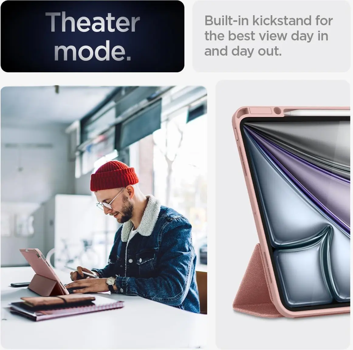 Spigen Urban Fit Apple iPad Air 13 (24/25) Hoes Book Case Roze afbeelding 8