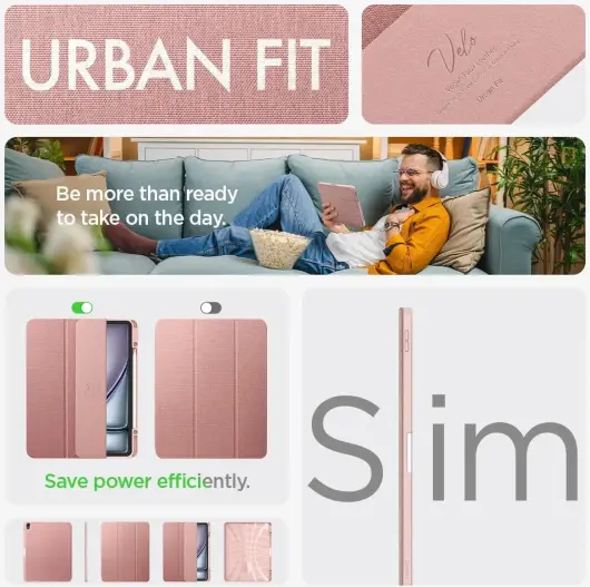 Spigen Urban Fit Apple iPad Air 13 (24/25) Hoes Book Case Roze afbeelding 4