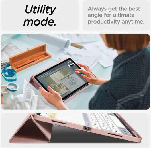 Spigen Urban Fit Apple iPad Air 13 (24/25) Hoes Book Case Roze afbeelding 6
