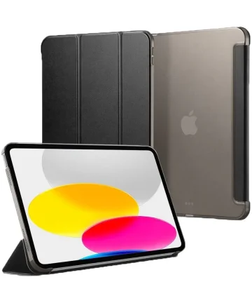 Spigen Smart Fold Apple iPad Air 13 (2024) Hoes Book Case Tri-Fold Zwart Hoesjes