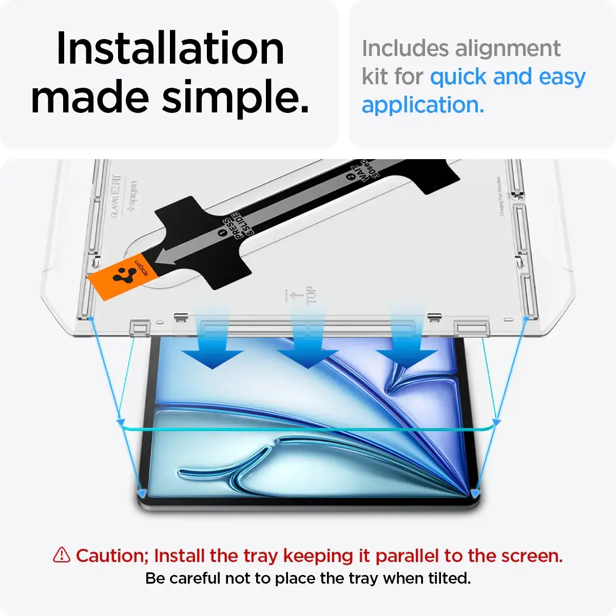 Spigen EZ Fit GLAS.tR Apple iPad Air 11 (24/25) Screen Protector 1-Pack afbeelding 3