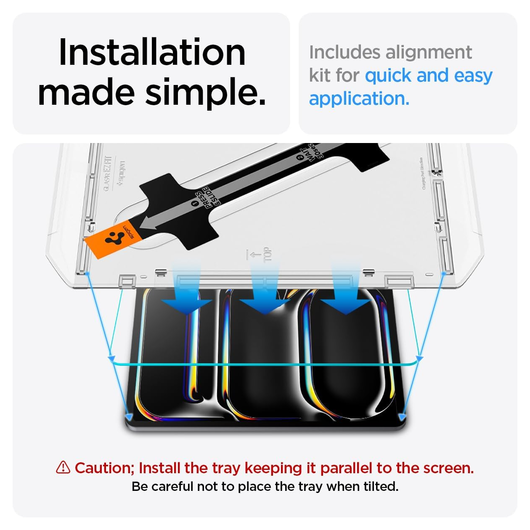 Spigen EZ Fit GLAS.tR iPad Pro 11 (2024/2025) Screen Protector 1-Pack afbeelding 3