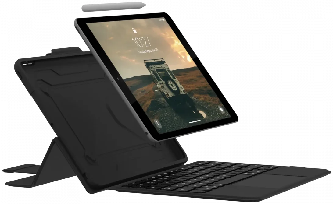 Urban Armor Gear iPad 10.2 (2021/2020/2019) Toetsenbord Hoes met Trackpad Zwart afbeelding 2