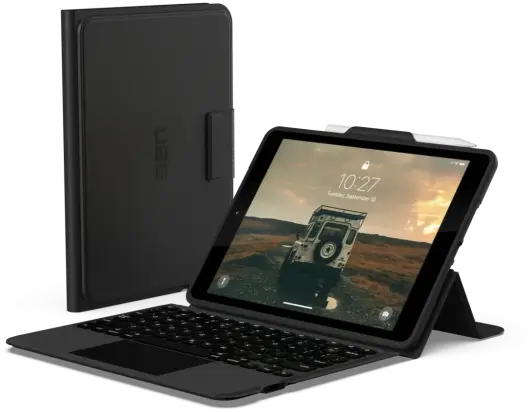 Urban Armor Gear iPad 10.2 (2021/2020/2019) Toetsenbord Hoes met Trackpad Zwart afbeelding 1