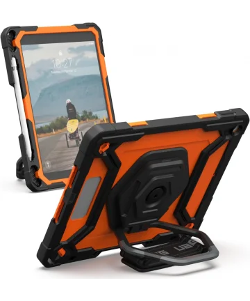 UAG Plasma iPad 10.2 (2021/2020) Hoes Ingebouwde Screen Protector Zwart Oranje Hoesjes